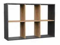 Regál MALAX 2X3 šedá/dub artisan